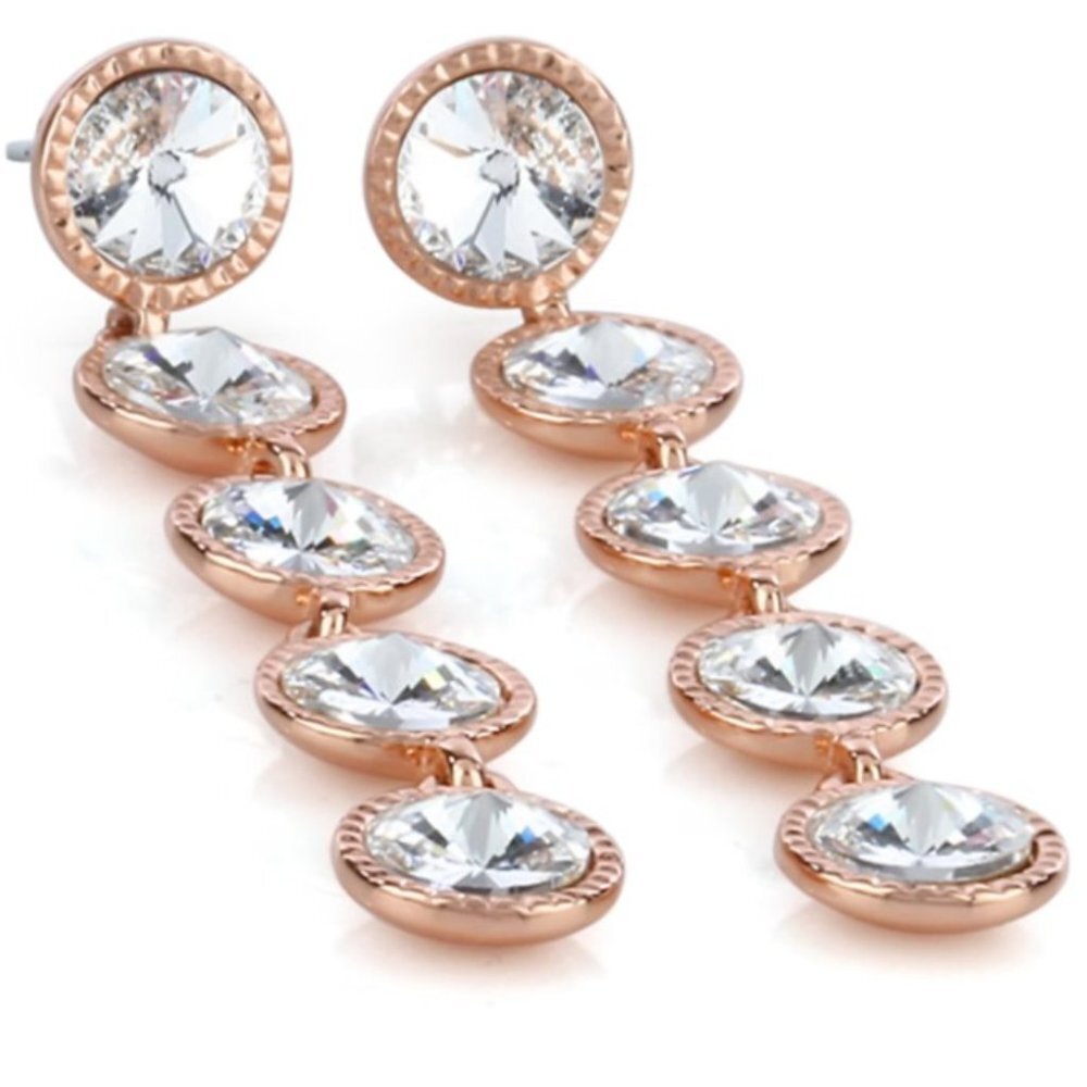Ted Baker Rose Gold Rizza Rivoli Swarovski Crystal Earrings